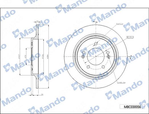 Mando MBC030056 - Тормозной диск autospares.lv