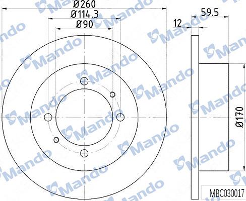 Mando MBC030017 - Тормозной диск autospares.lv