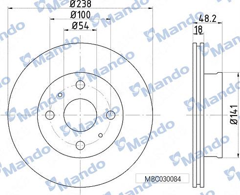 Mando MBC030084 - Тормозной диск autospares.lv