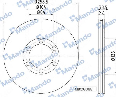 Mando MBC030088 - Тормозной диск autospares.lv