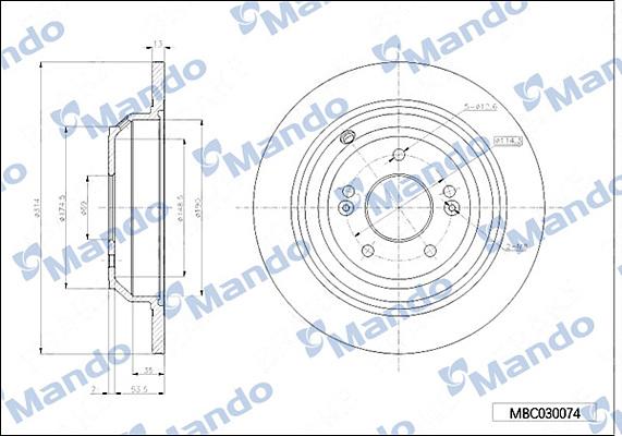 Mando MBC030074 - Тормозной диск autospares.lv