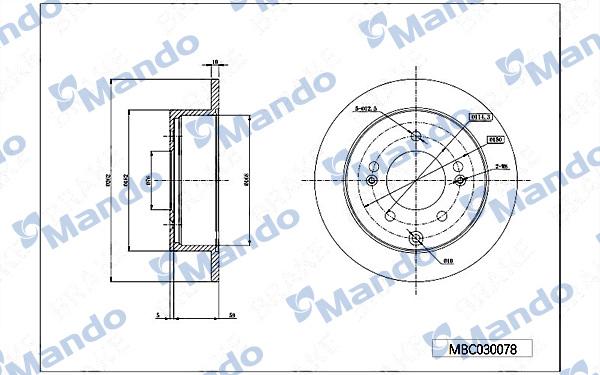 Mando MBC030078 - Тормозной диск autospares.lv