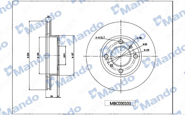 Mando MBC030101 - Тормозной диск autospares.lv