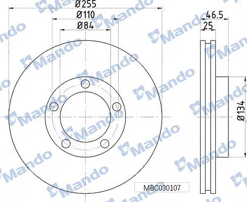 Mando MBC030107 - Тормозной диск autospares.lv