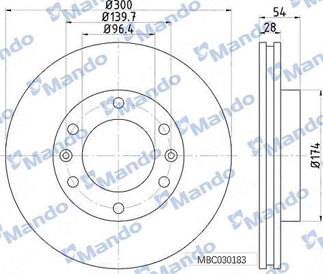 Mando MBC030183 - Тормозной диск autospares.lv