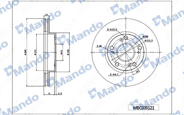 Mando MBC030121 - Тормозной диск autospares.lv