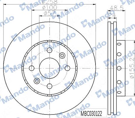 Mando MBC030122 - Тормозной диск autospares.lv