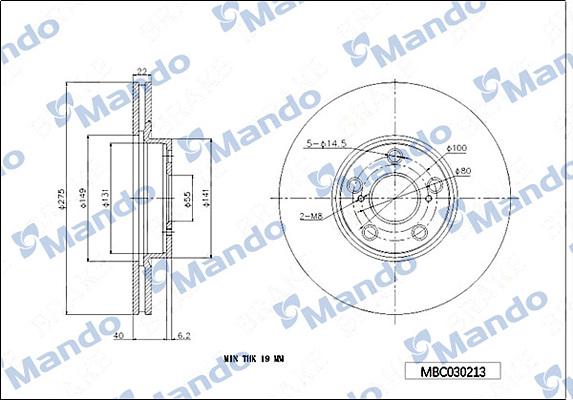 Mando MBC030213 - Тормозной диск autospares.lv