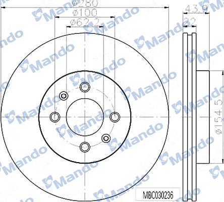 Mando MBC030236 - Тормозной диск autospares.lv