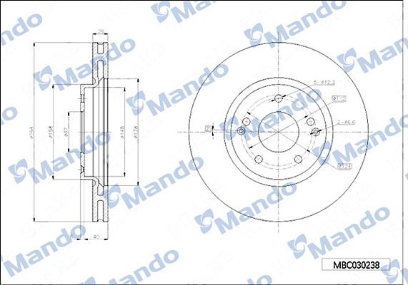 Mando MBC030238 - Тормозной диск autospares.lv