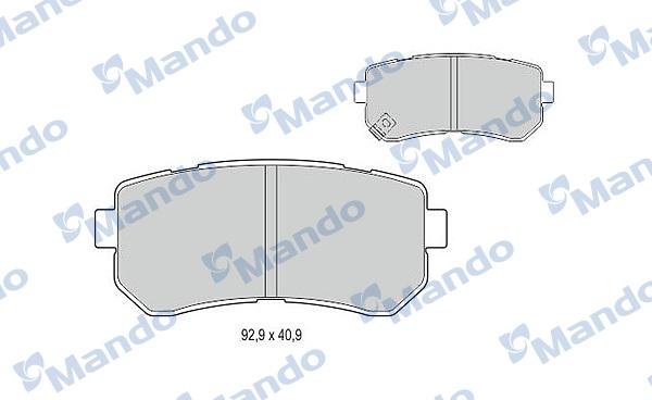 Mando MBF015963 - Тормозные колодки, дисковые, комплект autospares.lv