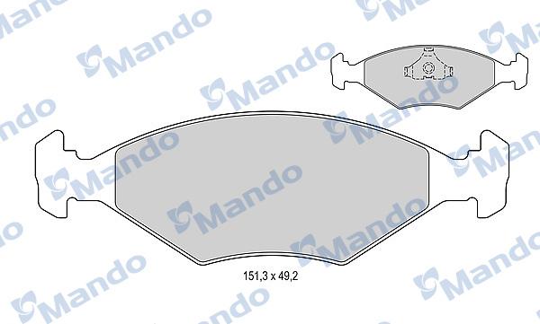 Mando MBF015498 - Тормозные колодки, дисковые, комплект autospares.lv