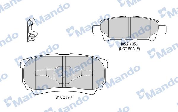 Mando MBF015449 - Тормозные колодки, дисковые, комплект autospares.lv