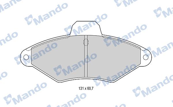 Mando MBF015457 - Тормозные колодки, дисковые, комплект autospares.lv