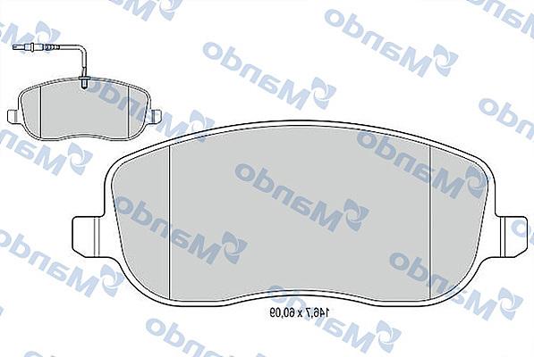 Mando MBF015464 - Тормозные колодки, дисковые, комплект autospares.lv