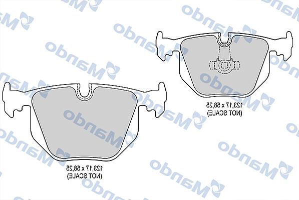 Mando MBF015404 - Тормозные колодки, дисковые, комплект autospares.lv