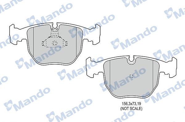 Mando MBF015405 - Тормозные колодки, дисковые, комплект autospares.lv