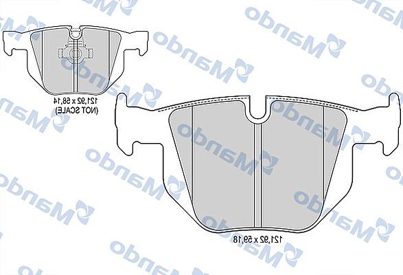 Mando MBF015922 - Тормозные колодки, дисковые, комплект autospares.lv