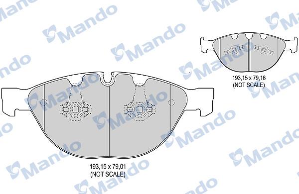 Mando MBF015411 - Тормозные колодки, дисковые, комплект autospares.lv