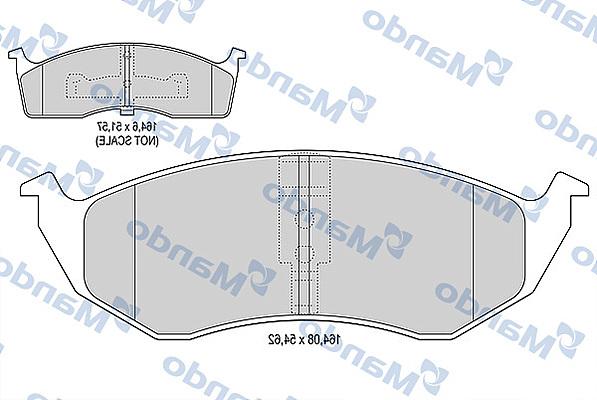 Mando MBF015438 - Тормозные колодки, дисковые, комплект autospares.lv