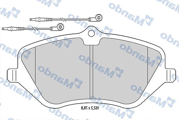 Mando MBF015476 - Тормозные колодки, дисковые, комплект autospares.lv