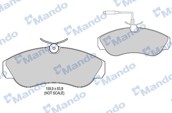 Mando MBF015471 - Тормозные колодки, дисковые, комплект autospares.lv