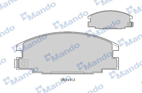 Mando MBF015555 - Тормозные колодки, дисковые, комплект autospares.lv