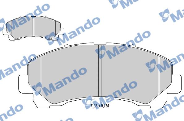 Mando MBF015558 - Тормозные колодки, дисковые, комплект autospares.lv