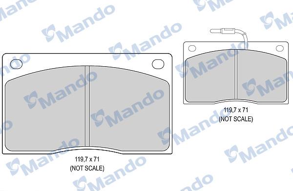 Mando MBF015564 - Тормозные колодки, дисковые, комплект autospares.lv