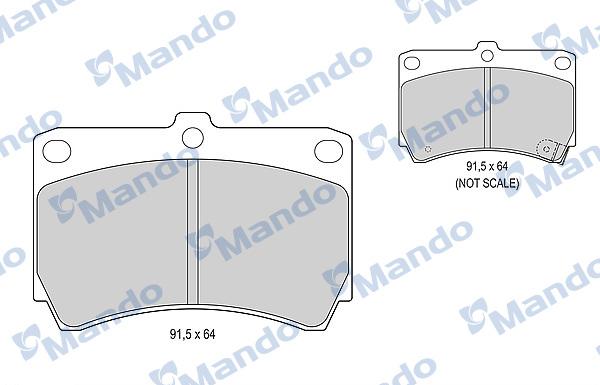 Mando MBF015586 - Тормозные колодки, дисковые, комплект autospares.lv