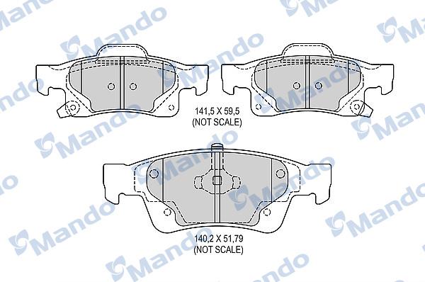 Mando MBF015582 - Тормозные колодки, дисковые, комплект autospares.lv