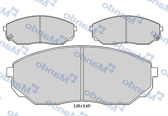 Mando MBF015587 - Тормозные колодки, дисковые, комплект autospares.lv