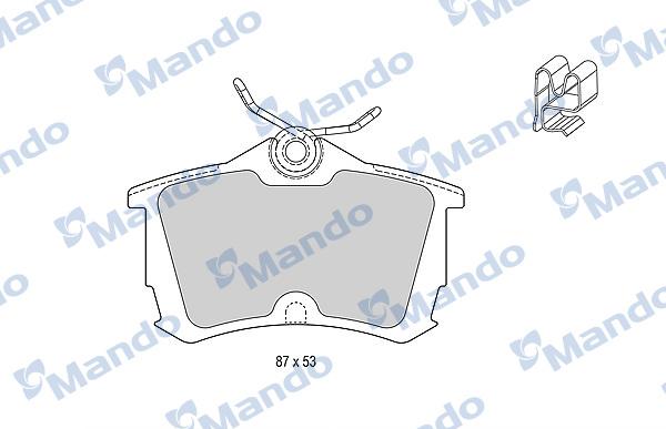 Mando MBF015539 - Тормозные колодки, дисковые, комплект autospares.lv