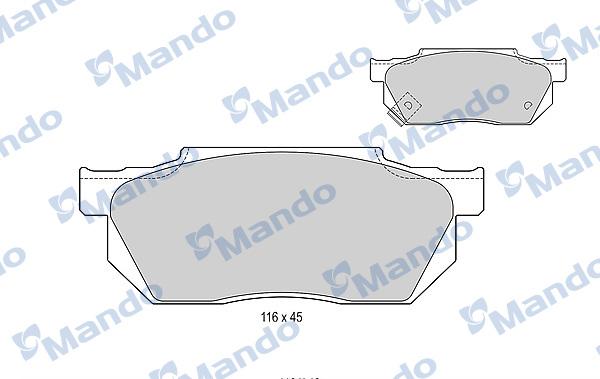 Mando MBF015530 - Тормозные колодки, дисковые, комплект autospares.lv