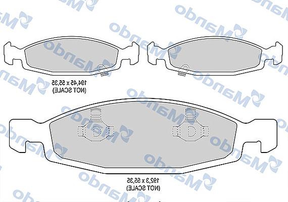 Mando MBF015576 - Тормозные колодки, дисковые, комплект autospares.lv