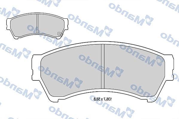 Mando MBF015644 - Тормозные колодки, дисковые, комплект autospares.lv