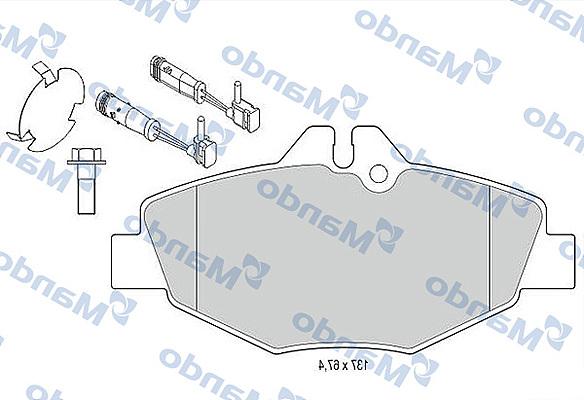 Mando MBF015667 - Тормозные колодки, дисковые, комплект autospares.lv