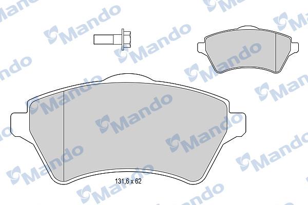 Mando MBF015600 - Тормозные колодки, дисковые, комплект autospares.lv