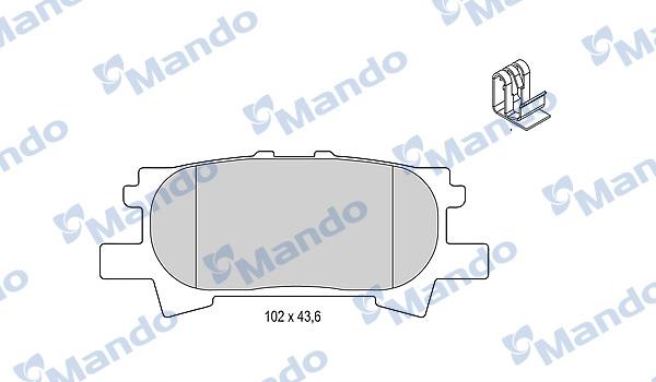 Mando MBF015613 - Тормозные колодки, дисковые, комплект autospares.lv