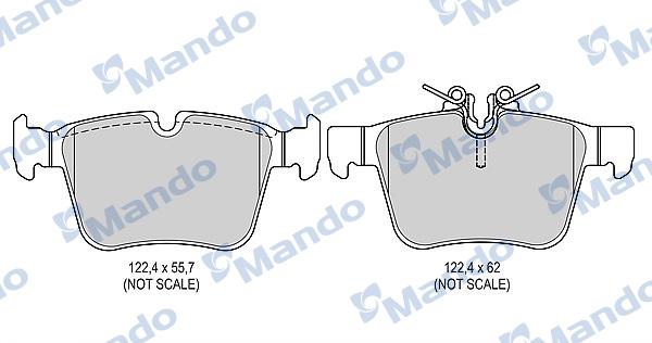 Mando MBF015687 - Тормозные колодки, дисковые, комплект autospares.lv