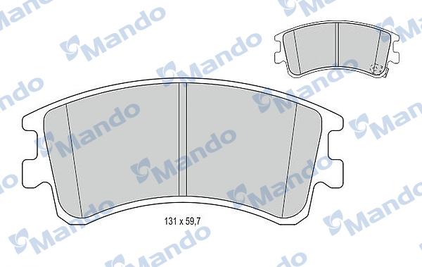 Mando MBF015637 - Тормозные колодки, дисковые, комплект autospares.lv