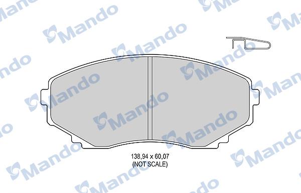 Mando MBF015626 - Тормозные колодки, дисковые, комплект autospares.lv