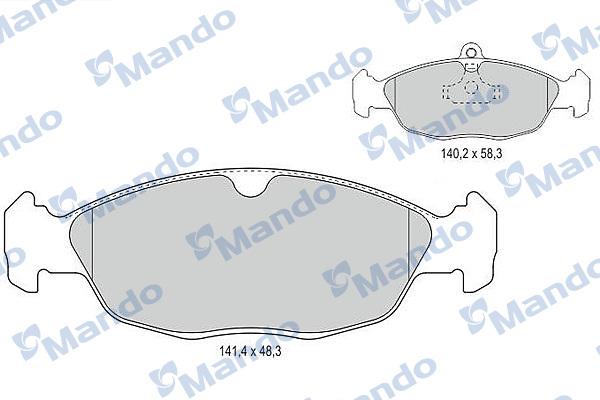 Mando MBF015094 - Тормозные колодки, дисковые, комплект autospares.lv