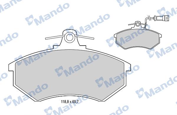 Mando MBF015091 - Тормозные колодки, дисковые, комплект autospares.lv