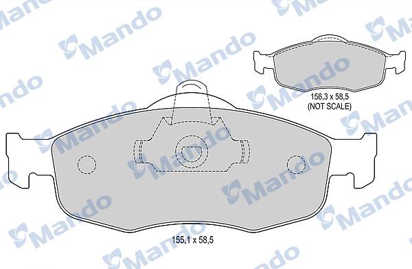 Mando MBF015098 - Тормозные колодки, дисковые, комплект autospares.lv