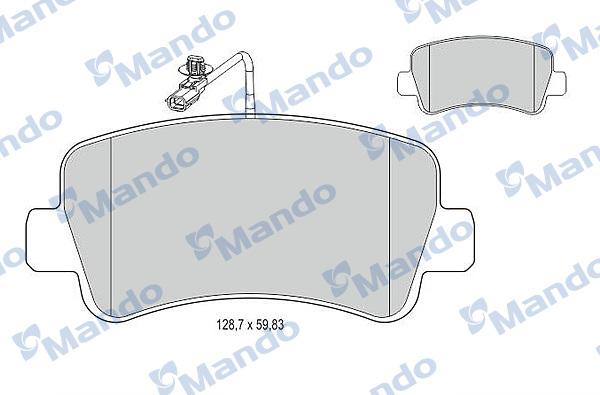 Mando MBF015044 - Тормозные колодки, дисковые, комплект autospares.lv