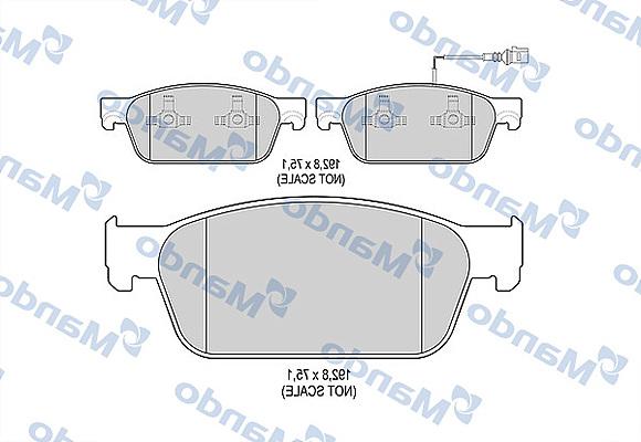 Mando MBF015041 - Тормозные колодки, дисковые, комплект autospares.lv