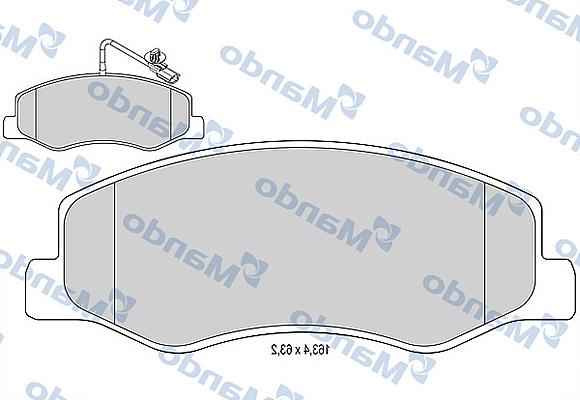 Mando MBF015043 - Тормозные колодки, дисковые, комплект autospares.lv