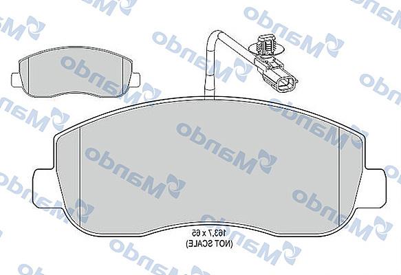 Mando MBF015042 - Тормозные колодки, дисковые, комплект autospares.lv