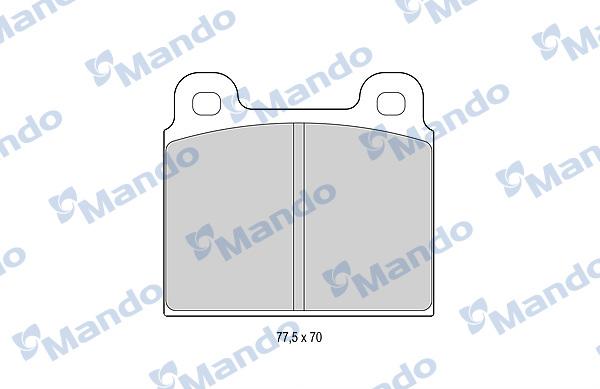 Mando MBF015052 - Тормозные колодки, дисковые, комплект autospares.lv